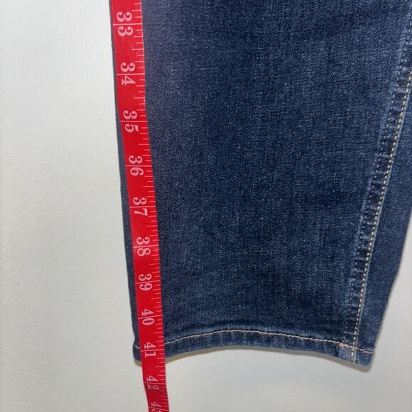 Silver Jeans Women’s Plus Sz 22 L29 Mid Rise Embroidered Blue Denim Skinny Dark - Picture 9 of 10